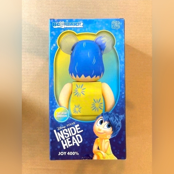 MEDICOM TOY BE@RBRICK JOY 400％ Disney Pixar Inside Head Action Figure - Picture 2 of 5